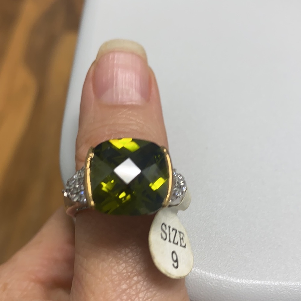 Ring 14 KT Gold Electroplated cubic Zirconia